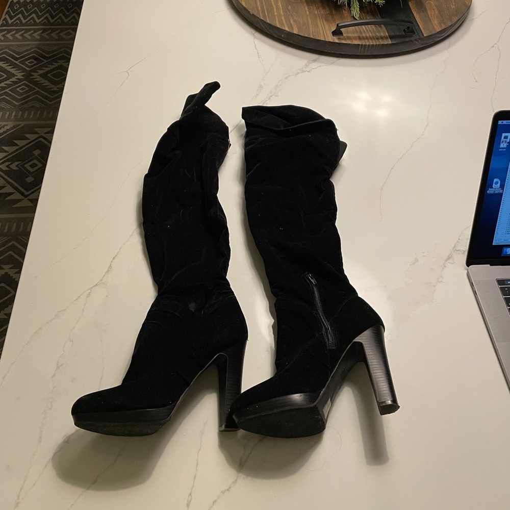 INC International Concepts Black Heeled Boots